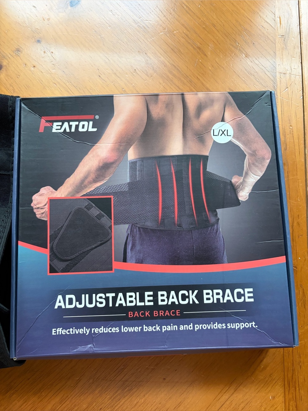 Adjustable Back Brace L/XL - Black